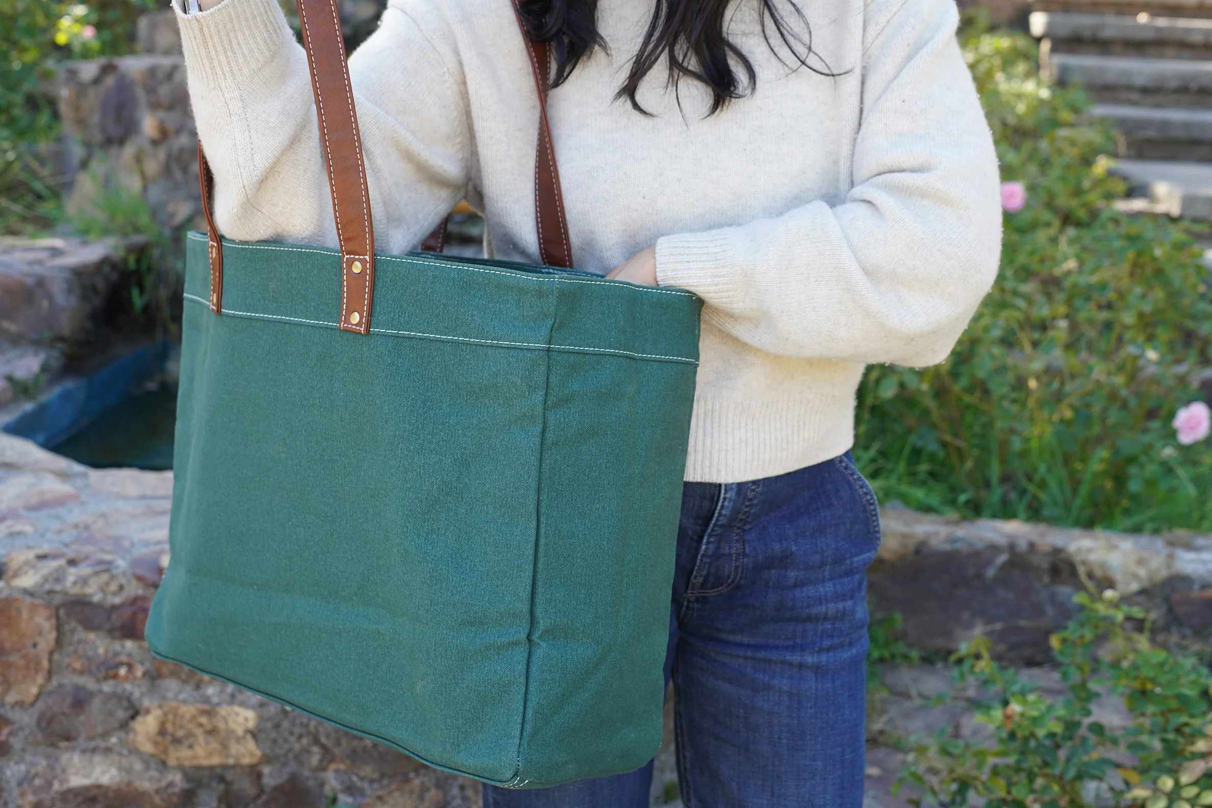 Carryall Tote - Waxed Hunter Green - Image 4