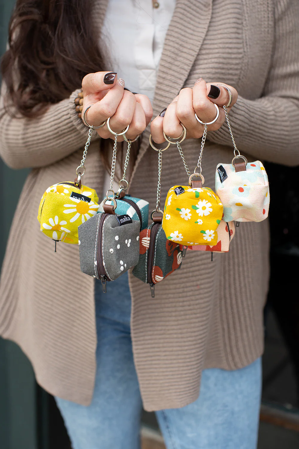 Mini Cube Key Ring - Cherries - Image 3
