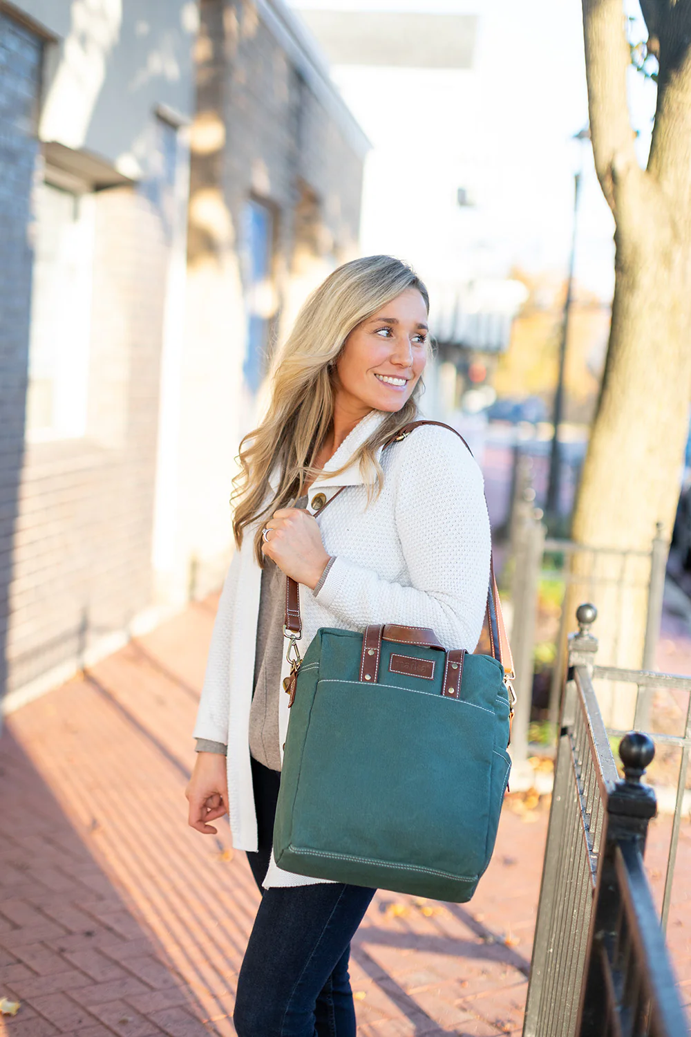 Commuter Tote - Waxed Hunter Green - Image 2